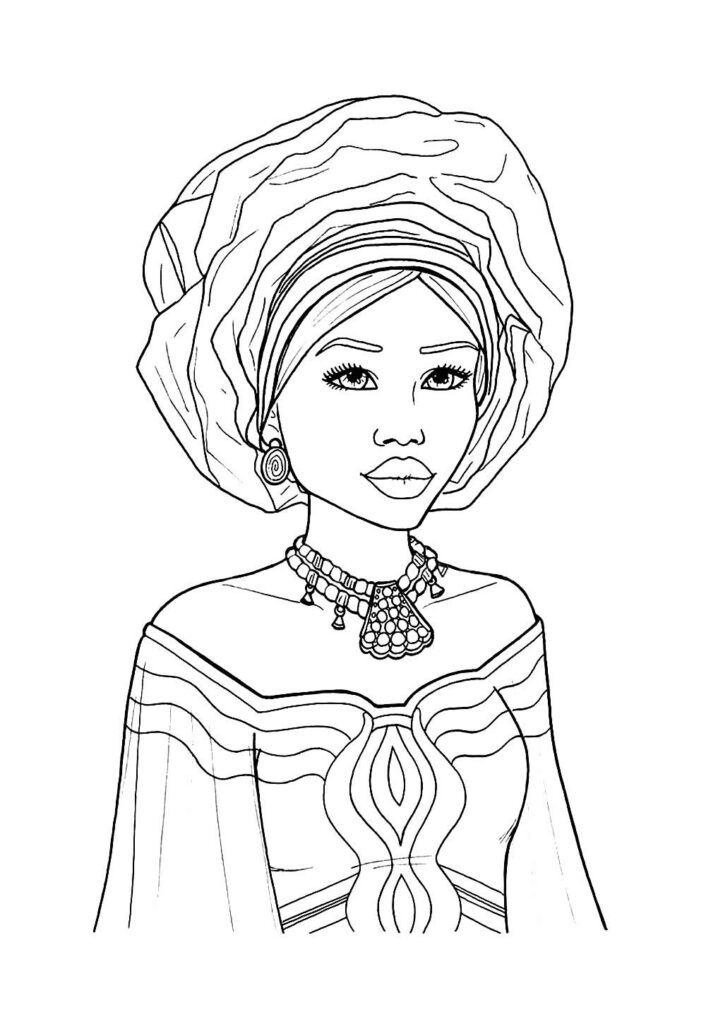 Desenho de Mulheres Negras para colorir