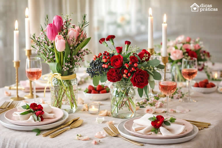 Decoração com Flores para DIa das Mães