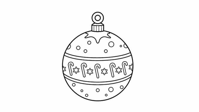Desenhos de Bola de Natal para colorir