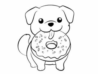 Desenhos de Cachorros Kawaii para colorir