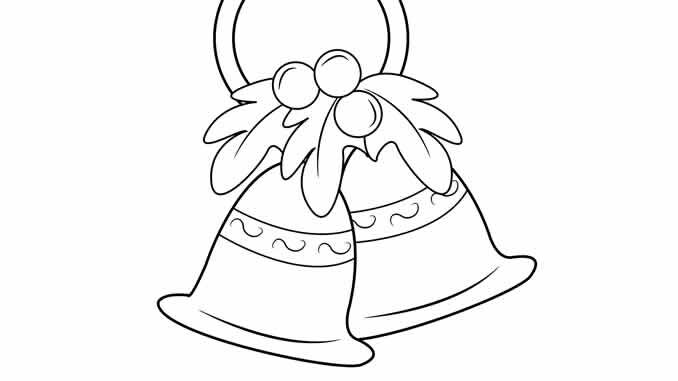 Desenhos de Sino de Natal para pintar