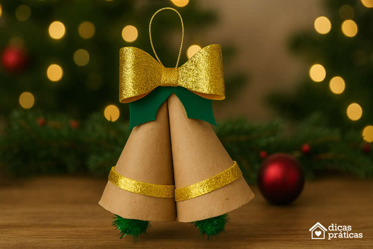 Enfeite de Natal com Rolo de Papel Higiênico