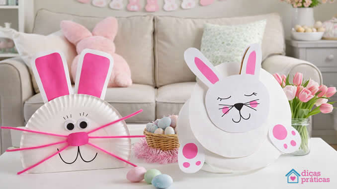 Decoração com Pratos Descartáveis para a Páscoa