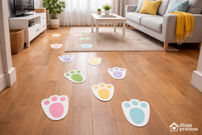 Moldes de Pegadas de Coelho para Imprimir