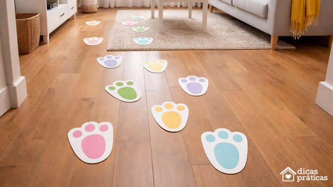 Moldes de Pegadas de Coelho para Imprimir