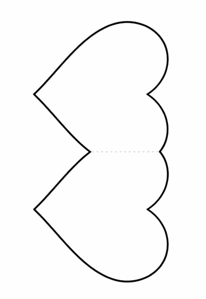 Molde de Coração para Cartão de Dia das Mães