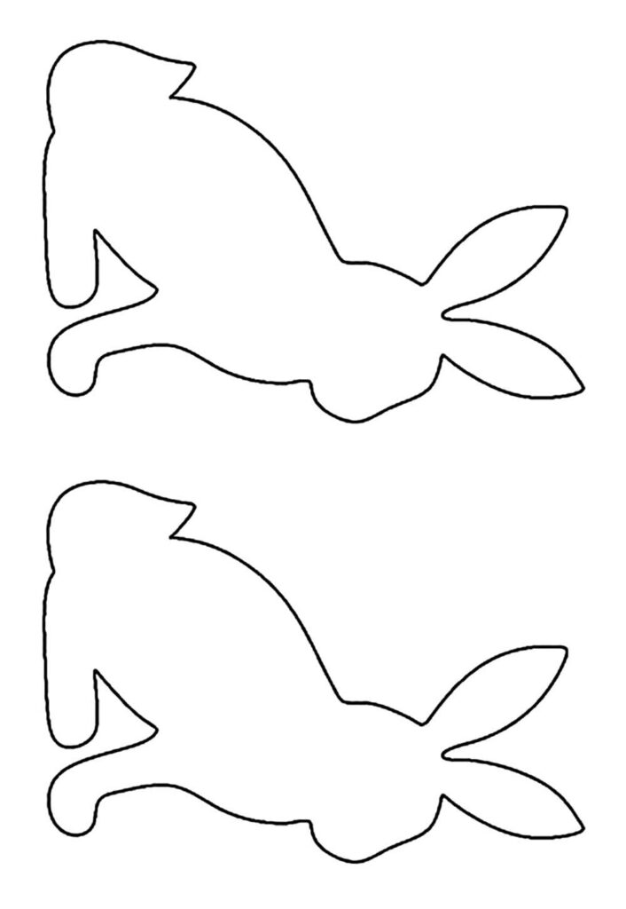 Molde de Coelhos Sentados