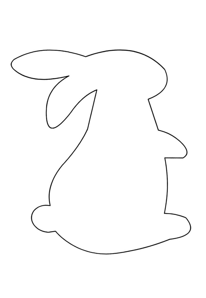 Molde de Coelho Sentado para Imprimir