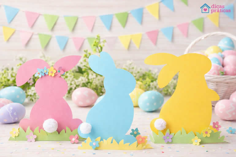 Moldes de Coelho Sentado para Imprimir - Enfeites de Páscoa