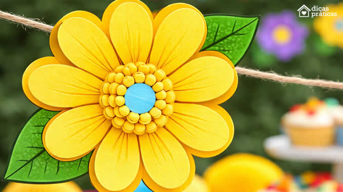 Decoração com Flor de Papel