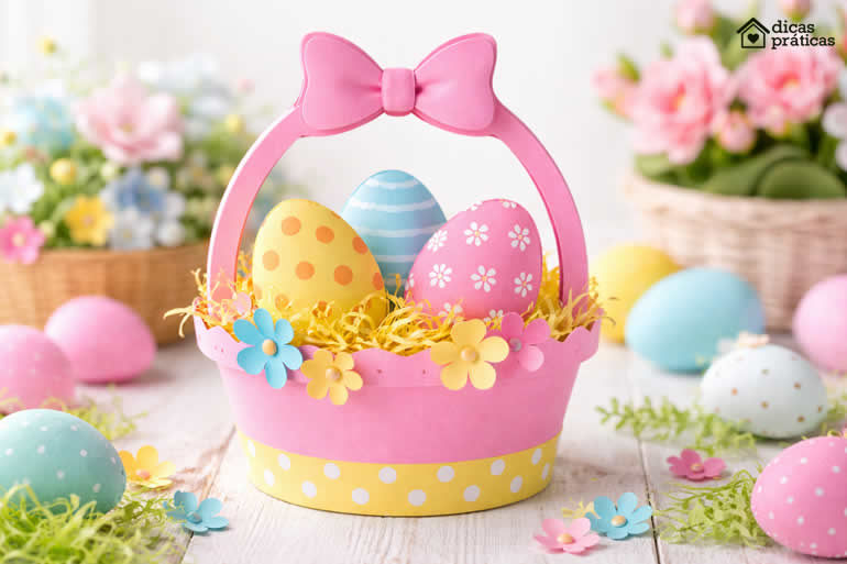Molde de Cestinha de Páscoa para Imprimir