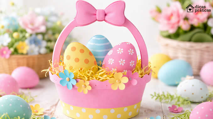 Molde de Cestinha de Páscoa para Imprimir