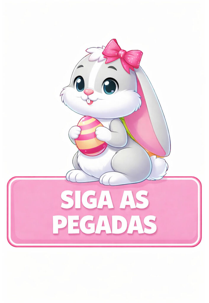 Plaquinha de Páscoa - Siga as Pegadas
