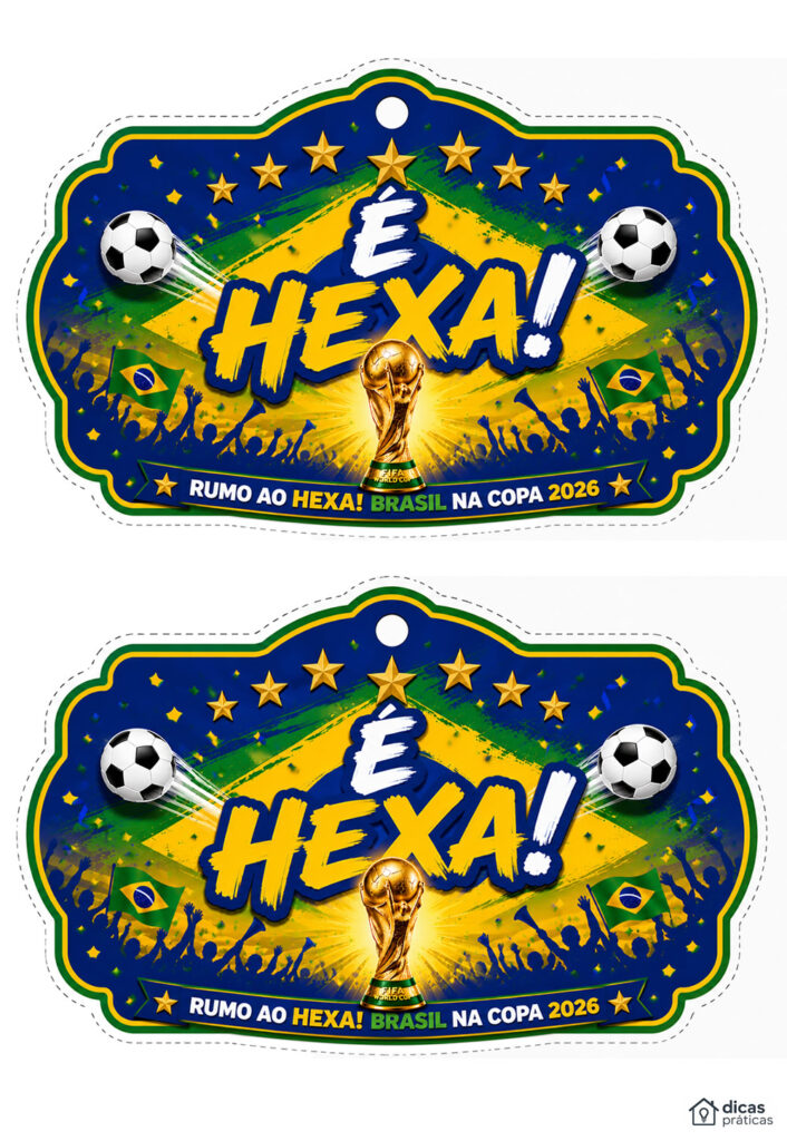 Hexacampeonato - Molde Kit Festa - Brasil Copa do Mundo
