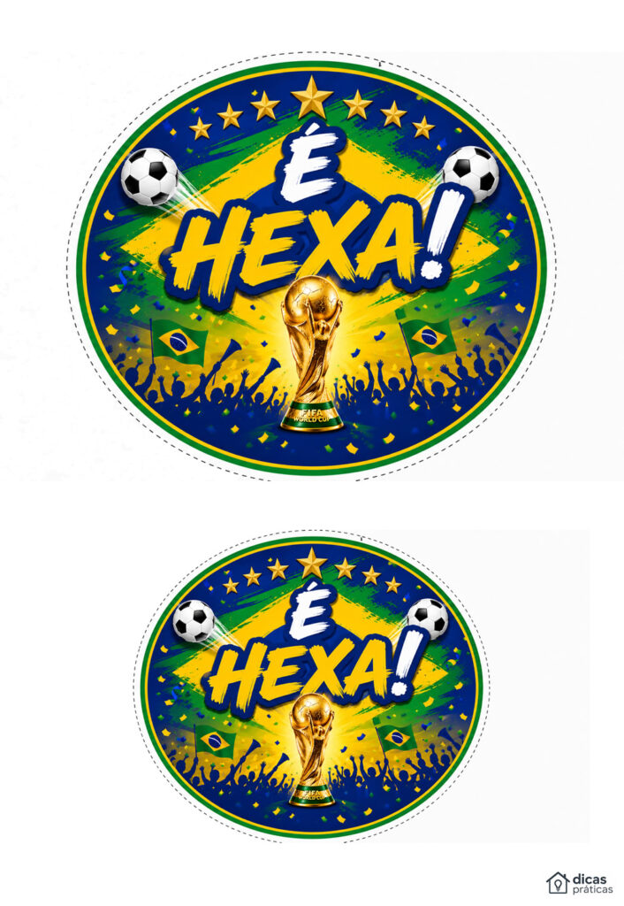 Molde Kit Festa - Brasil Copa do Mundo - É Hexa