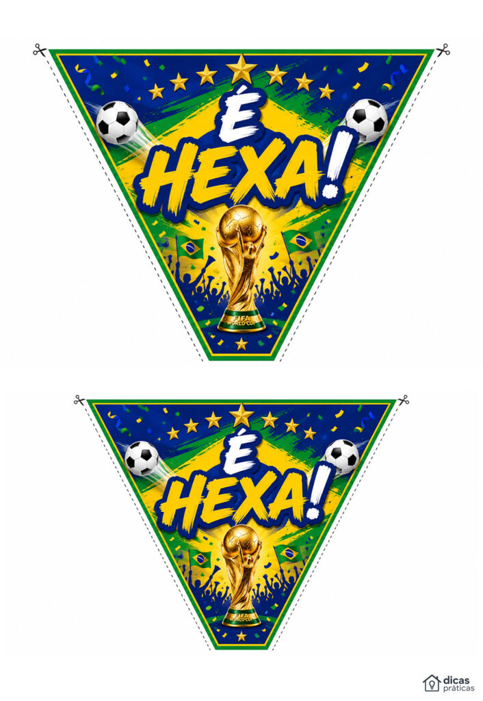 Molde Kit Festa - Brasil Copa do Mundo - É Hexa