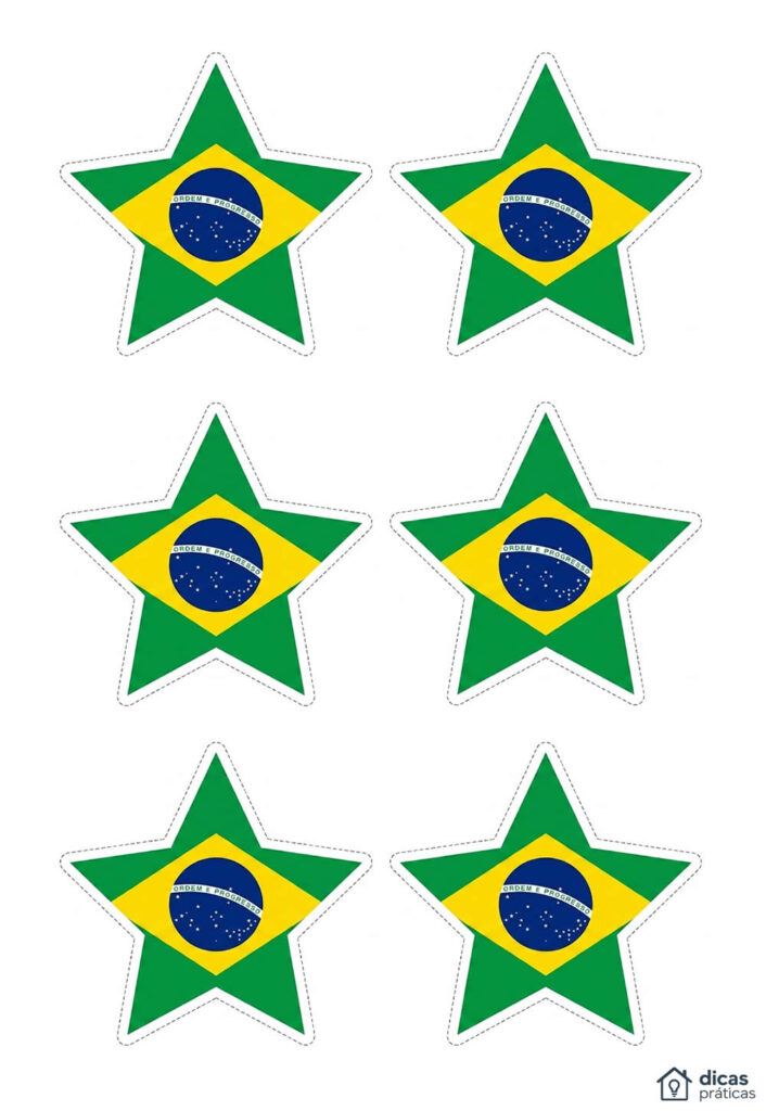 Molde de Estrela com Bandeira do Brasil