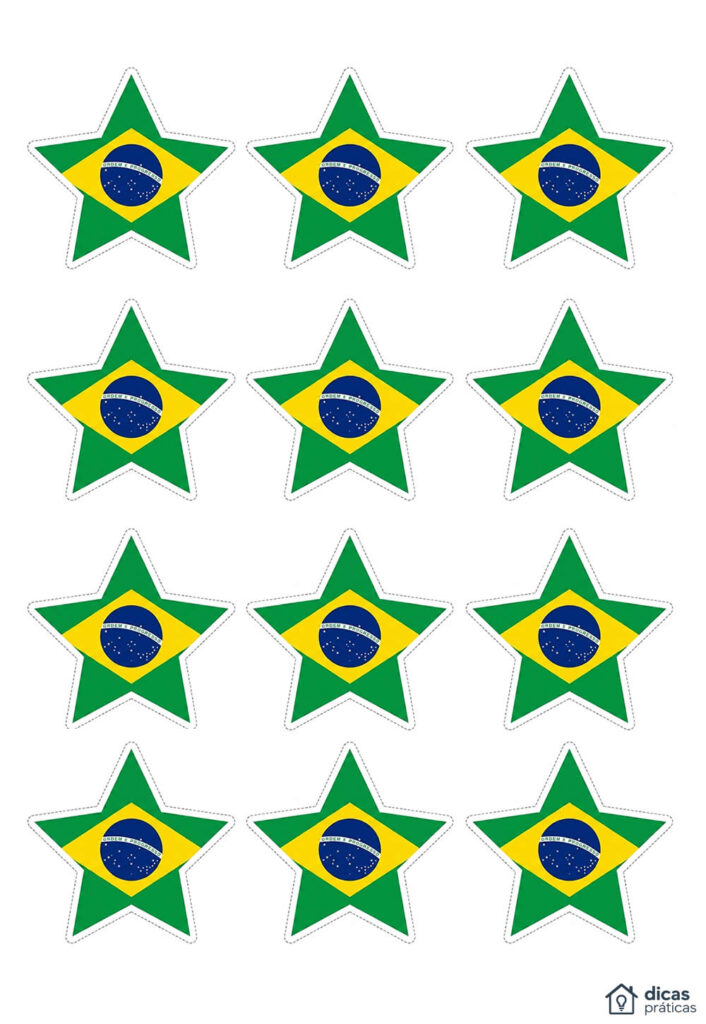 Bandeira do Brasil em Formato de Estrela