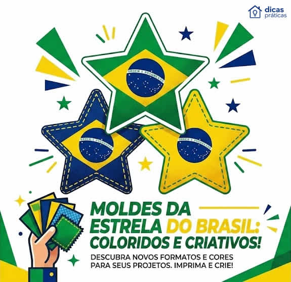 Bandeira do Brasil em Formato de Estrela