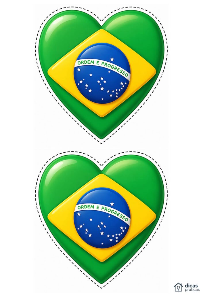 Bandeira do Brasil Coração