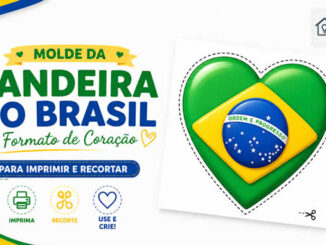 Moldes Bandeira do Brasil em Formato de Coração