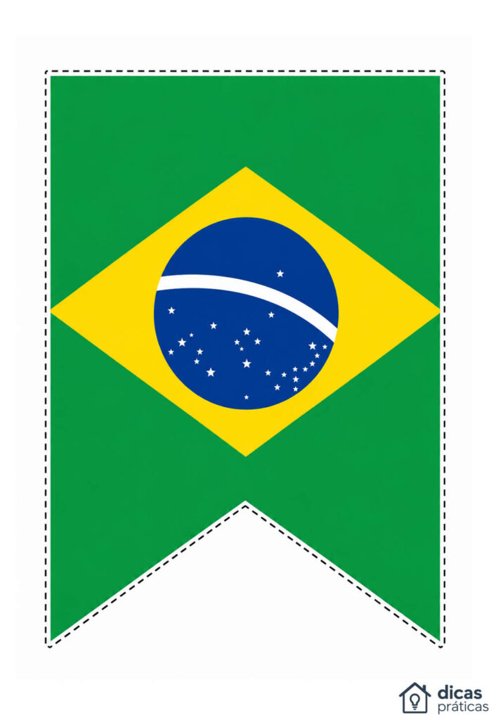 Molde de Bandeirinha do Brasil para Imprimir