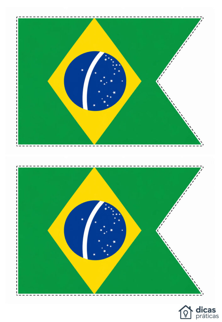 Moldes de Bandeirinhas do Brasil para Imprimir