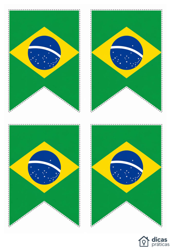 Bandeirinhas do Brasil para Imprimir