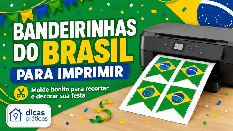 Moldes de Bandeirinhas do Brasil para Imprimir