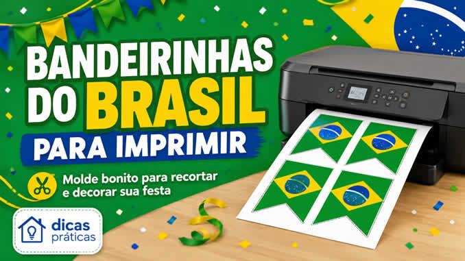 Moldes de Bandeirinhas do Brasil para Imprimir