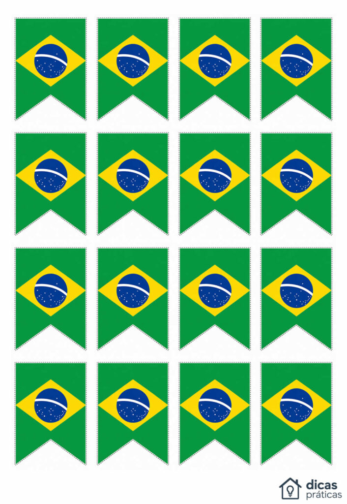 Bandeirinhas do Brasil para Imprimir