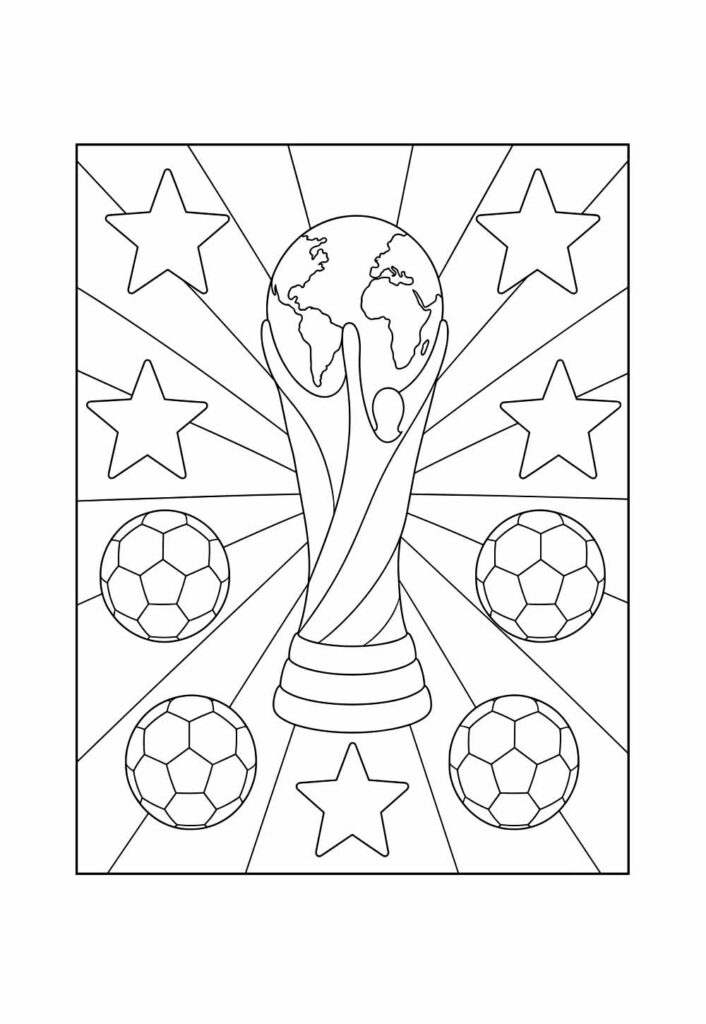 Desenho da Copa do Mundo para colorir