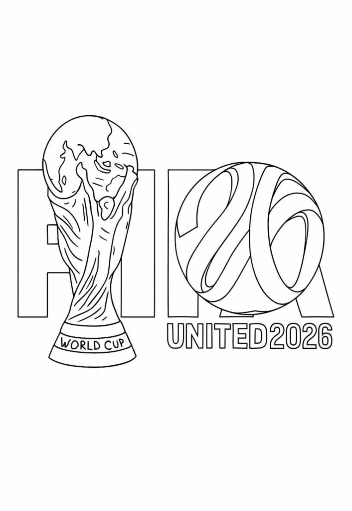 Desenho da Copa do Mundo para colorir