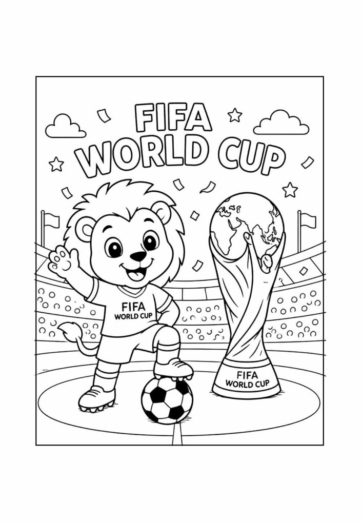 Desenho da Copa do Mundo para colorir