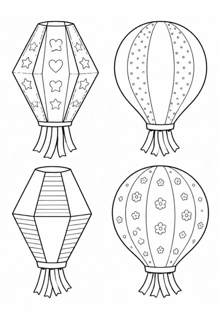 Desenho de Balão Junino
