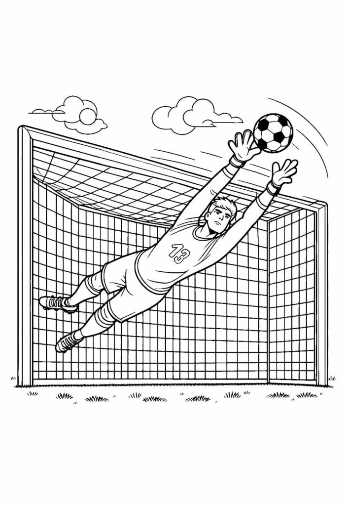Desenho de Goleiro para colorir