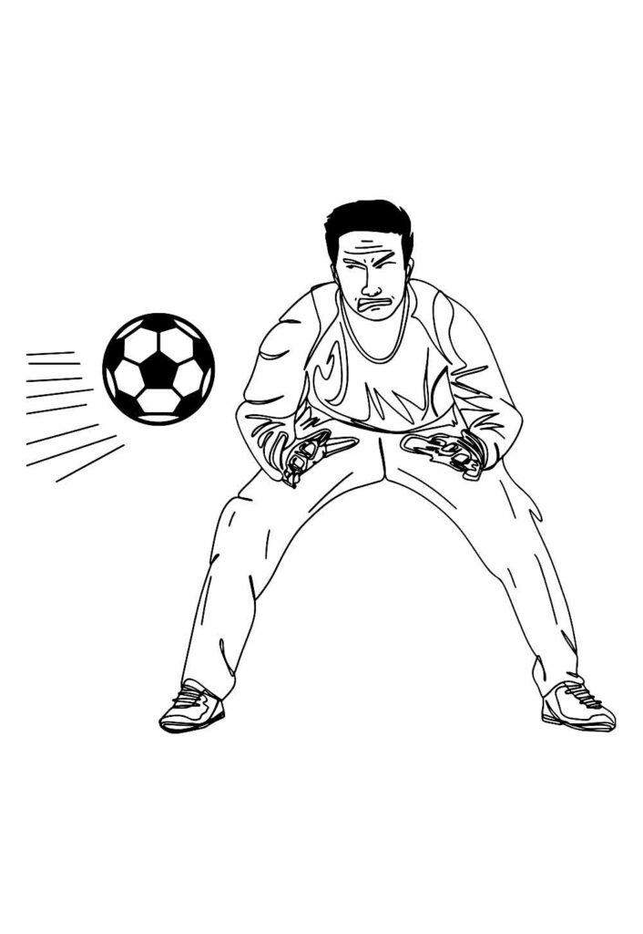 Desenho de Goleiro para colorir