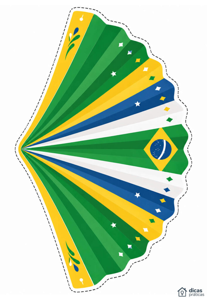 Leque do Brasil - Molde para Imprimir