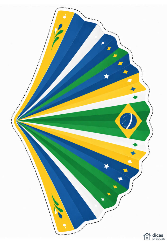 Leque do Brasil - Molde para Imprimir