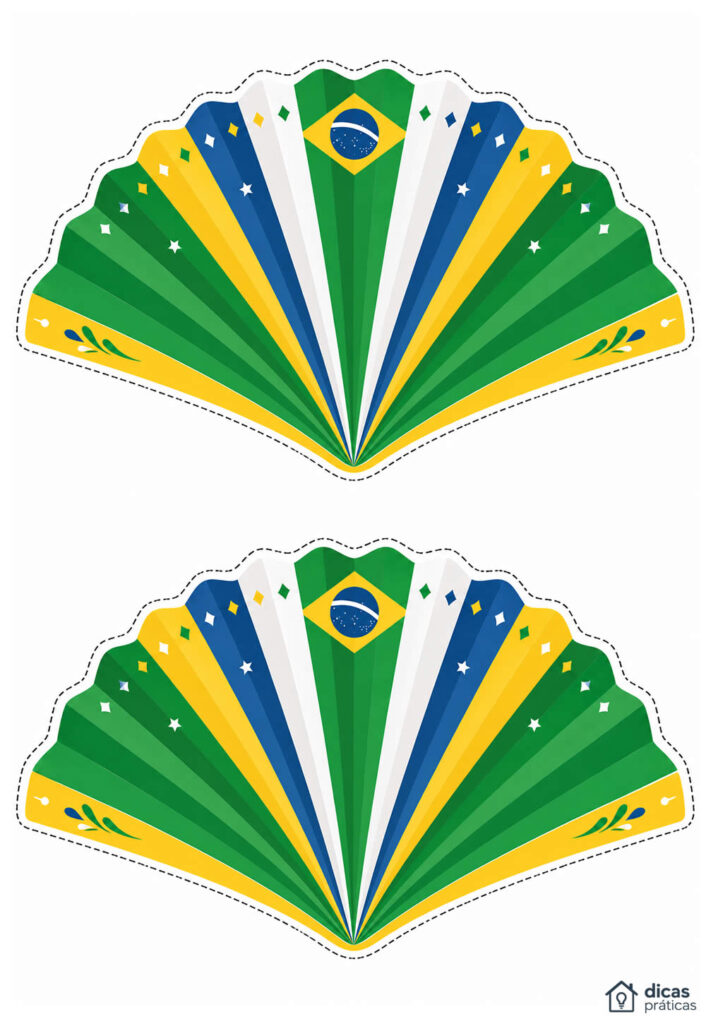 Leque do Brasil - Molde para Imprimir