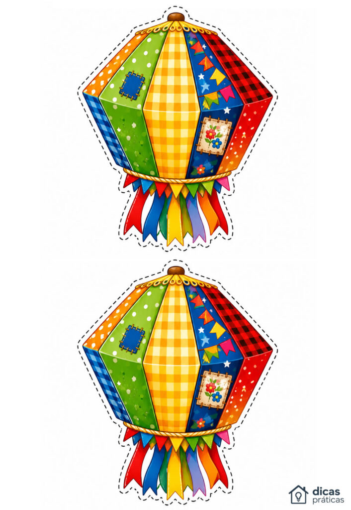 Balão Junino para Imprimir