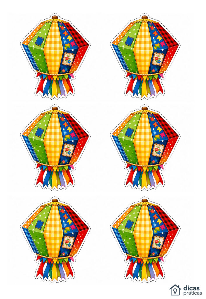 Moldes de Balão Junino para Imprimir
