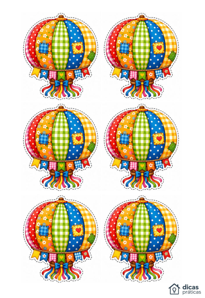 Moldes de Balão Junino para Imprimir