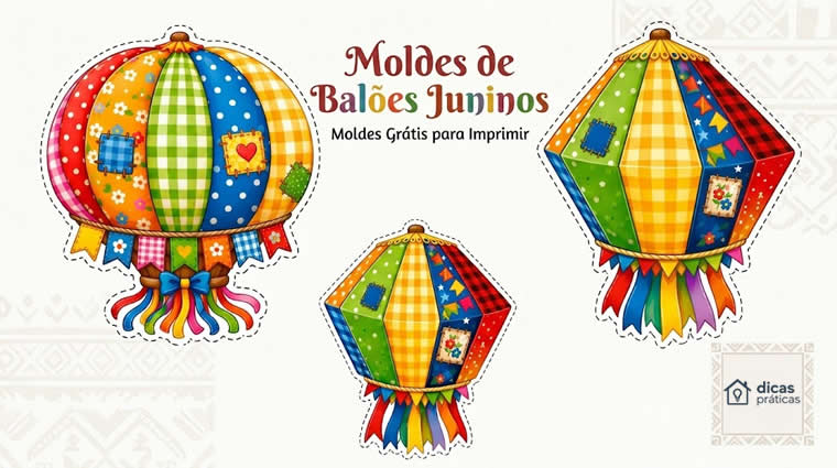 Moldes de Balão Junino para Imprimir