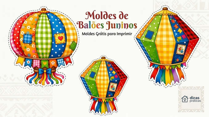 Moldes de Balão Junino