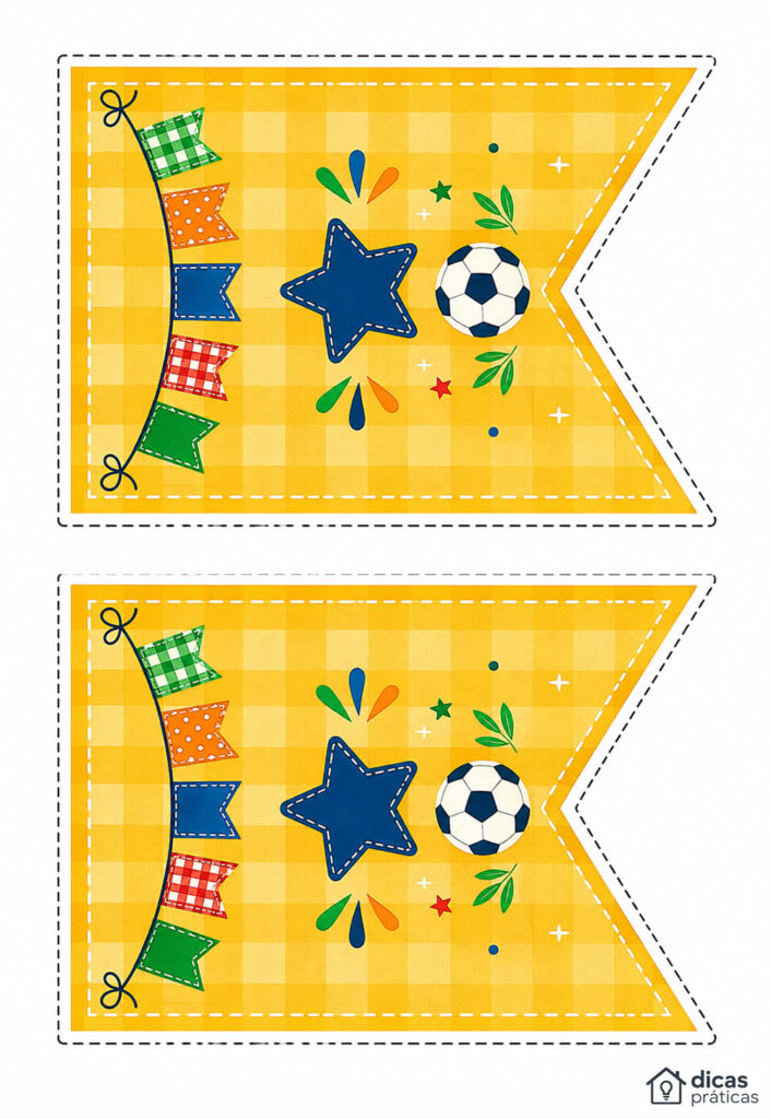 Moldes de Bandeirinhas Juninas para Copa