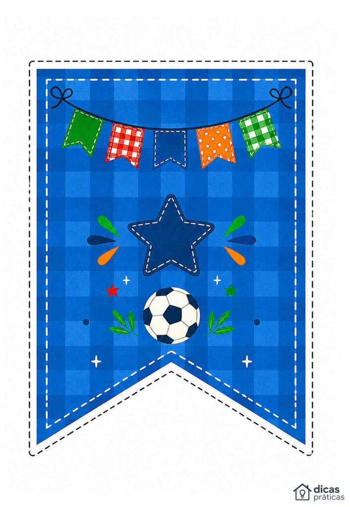 Molde de Bandeirinha Junina para Copa do Mundo