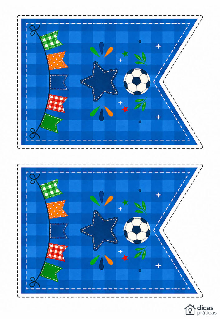 Moldes de Bandeirinhas Juninas para Copa do Mundo