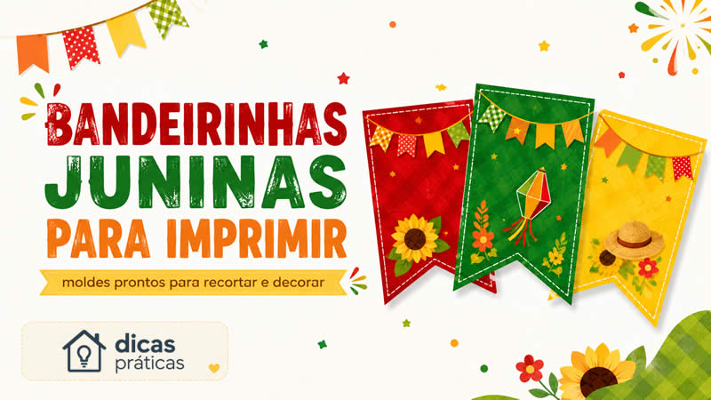 Moldes de Bandeirinhas Juninas