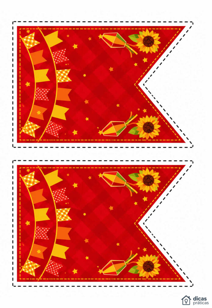 Moldes de Bandeirinha Junina para Imprimir